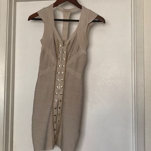 Beige bodycon dress